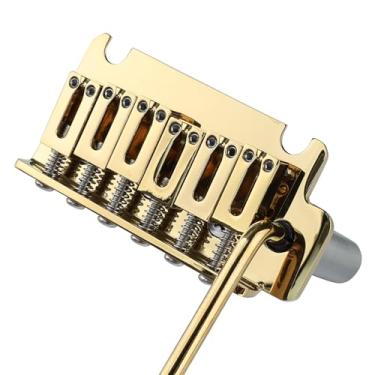 Imagem de OVSAL Ponte de guitarra elétrica de 10,5 mm, ponte tremolo de 2 pontos com placa de aço de bloco de selas de liga de zinco compatível com peças de reposição para guitarra elétrica Stratocaster Start 6