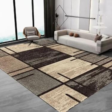 Imagem de Tapete simples para sala de estar, mesa de centro, tapete grande antiderrapante, tapete de cabeceira para quarto, decoração para casa (100x150 cm, 40x59 polegadas/FLR-1)