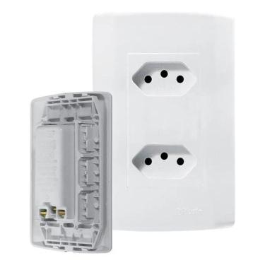 Imagem de 2X Tomadas Dupla 20A Monobloco Modular Fácil Ligação Pluzie