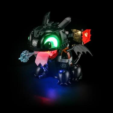 Imagem de GEAMENT LED Light Kit Compatible with Lego How to Train Your Dragon: Toothless Building Blocks Model - Lighting Set for Icons 10375 (Model Set Not Included)