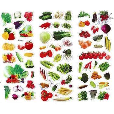 Imagem de 02 Cartelas de Adesivos Coração Mangá Hel lo Kit ty Unicórnio Princesas Pônei Carinha Feliz Bolha 3D Alto Relevo (01 Legumes + 01 Hel lo Kit ty)