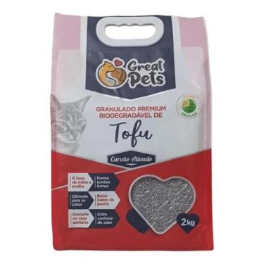 Imagem de Granulado Higiênico Great Pets Premium Biodegradável Tofu Carvão 2 kg
