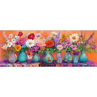 Imagem de Bimkole Kits de arte de diamante grande para adultos, flor completa, 5D, faça você mesmo, conjunto de bordado de strass com diamantes, kits de números, ponto cruz, decoração de parede para casa, 80 x