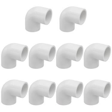 Imagem de Oedema 10 peças de acessórios de tubo de PVC de 1/2 polegada 90 graus 2 vias cotovelo móveis conector de tubo de grau de construção para estrutura de suporte de jardim, branco