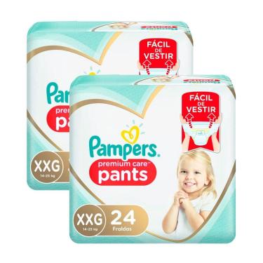 Imagem de Kit 2  Fralda Infantil Pampers Premium Care Pants Tamanho XXG com 24 Unidades Cada