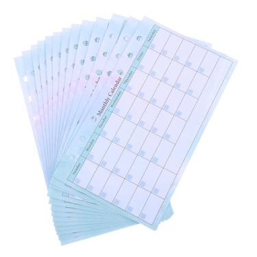 Imagem de FUNOMOCYA Refil de agenda mensal A6 para fichário de 6 anéis, 14 folhas não datadas, conjunto de calendário aquarela, rastreador de orçamento e planejador de refeições semanal para uso doméstico e no