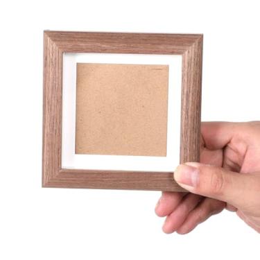 Imagem de Caixa de sombra pequena, 10 x 10 cm, moldura de madeira maciça, caixa de sombra, porta-retratos pendurados, caixas de memória, lembranças esportivas, prêmios, medalhas, casamento, ingressos e fotos