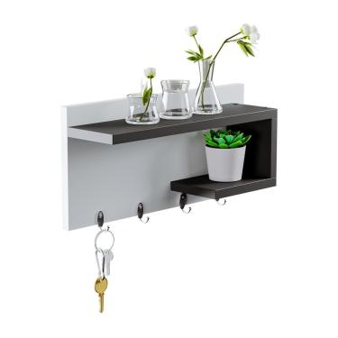 Imagem de Porta chaves Nero Organizador Decoração Casa Branco e Preto