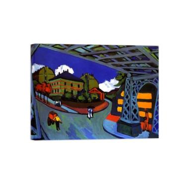 Imagem de Paisagem Abstrata Pôster Famosas Pinturas-Reprodução em Tela-Imagem Decoração Sala de Estar(Railway on Road) 60x80cm-23x31in Tela Embrulhada