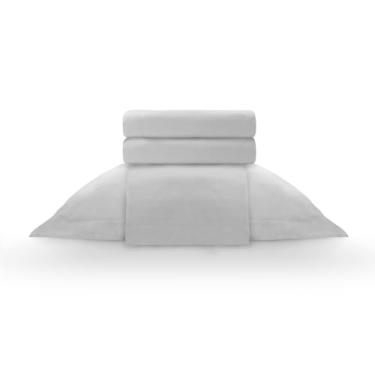 Imagem de Camesa Jogo de Cama Essencial 180 fios 100% algodão Select 4 peças Casal Cinza 100% Algodão
