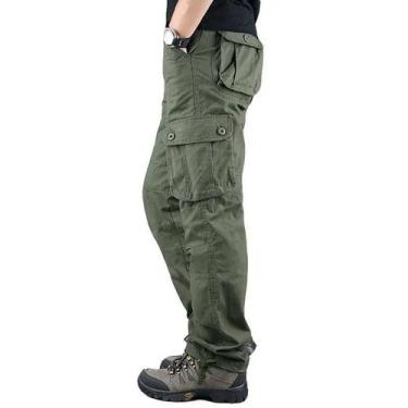 Imagem de Calça Cargo Tática Masculina Camuflada - Algodão - Para Trabalho e Cam