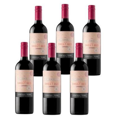 Imagem de Kit 6 Vinhos Concha Y Toro Reservado Sweet Red 750ml