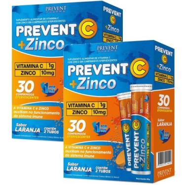 Imagem de Prevent Vitamina C + Zinco 10mg Efervescente 30 Comprimidos Prevent Ph