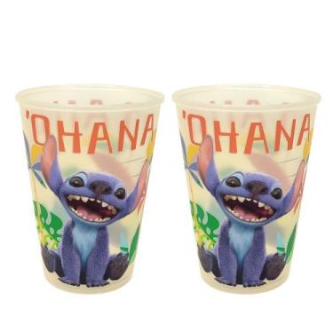 Imagem de Kit 2 Copos Stitch p/ Suco Refrigerante Café 280ml Original - Plasútil