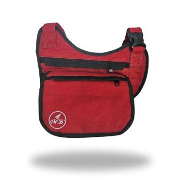 Imagem de Tiracolo em lona MB - MB Confecções, Vermelho com preto