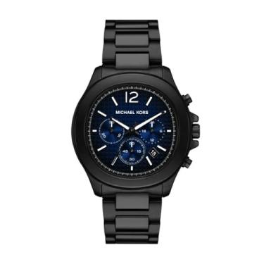 Imagem de Michael Kors Relógio masculino Sage cronógrafo preto de aço inoxidável, Preto