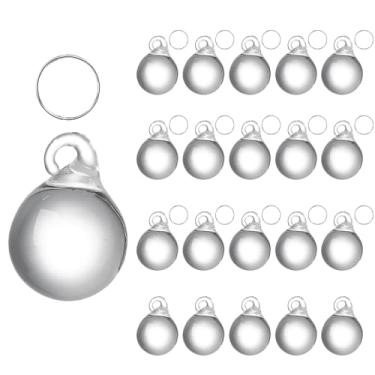 Imagem de LONGWIN 20 peças de enfeite de gota de cristal transparente de 3,15 cm para árvore de Natal, peças de reposição de cristais de lustre, decoração de mesa central de gota de chuva de Natal
