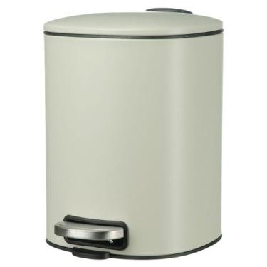 Imagem de Lixeira 5 Litros Bege Cesto De Lixo Banheiro Cozinha Escritório - PGB