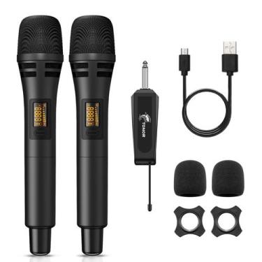 Imagem de Microfone sem fio TONOR TW320 UHF Dual Karaoke System Preto
