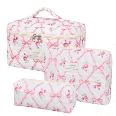 Imagem de Conjunto de bolsa de maquiagem Hualinsyi Bolsa de cosméticos de algodã