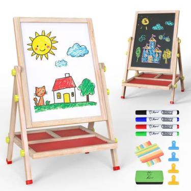 Imagem de Easel Joyooss para crianças, lousa e quadro branco vermelhos de 4 a 8 