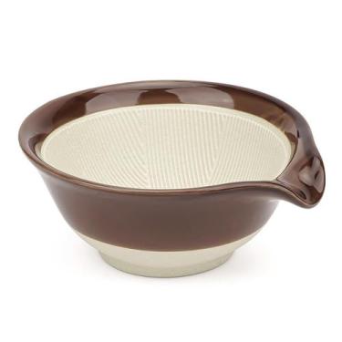 Imagem de Taça de barbear Linkidea Ceramic Brown Wide Mouth para homens
