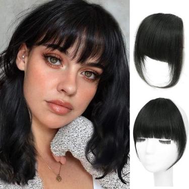 Imagem de Clip in Bangs GHDXIWEYU 100% cabelo humano preto natural
