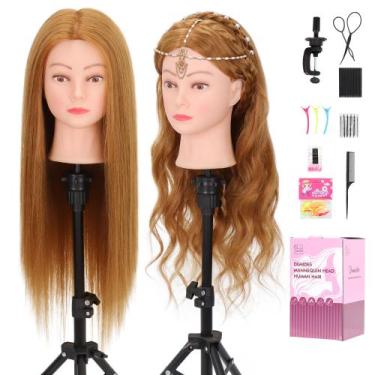 Imagem de Mannequin Head Demides 26-28" com 80% de cabelo humano