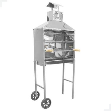 Imagem de Churrasqueira Móvel Inox a Carvão com Rodinhas e Grelhas - ecommercemo