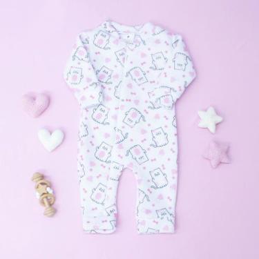 Imagem de Macacão Soft com Zíper da Gola à Perna Confortável Para Bebê Estampa S