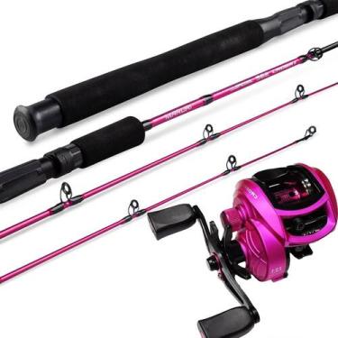 Imagem de Kit de pesca Vara e Carretilha CROBAT - Maruri, Rosa, Esquerda