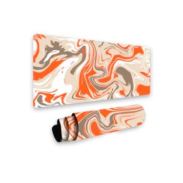 Imagem de Mouse Pad Gamer Profissional Antiderrapante Games 90x40cm Abstrato (Laranja)