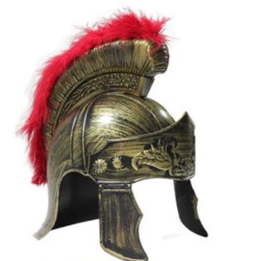 Imagem de Fantasia Capacete Soldado Romano Gladiador com Pluma