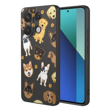 Imagem de HTXWXJC Capa de telefone para Redmi Note 13 Pro 4G, capa Poco M6 Pro 4G, à prova de choque, flexível, amortecedor, capa macia de TPU com estampa de cachorro, capa de telefone para Xiaomi Redmi Note 13