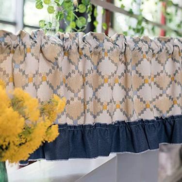 Imagem de Cortina de cozinha curta cortina de nível cortina de bistrô de estilo rural, cortinas semi-transparentes de café, cortina de linho de algodão para janelas pequenas sala de estar quarto