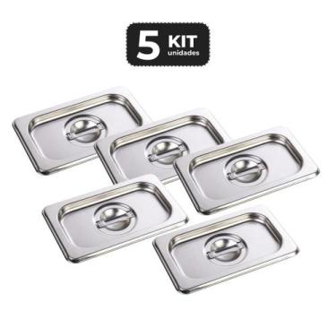 Imagem de Kit 5 tampa para cuba sem recorte 1/4 gn para buffet - Chef Line