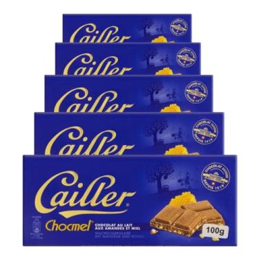 Imagem de Chocolate Suíço Cailler Ao Leite Amêndoas e Mel 5 Barras