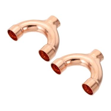 Imagem de PATIKIL Conexão de cobre ID de 7/8 polegadas, 2 peças 3 vias tipo Y 99,9% conexão de soldagem de encaixe de tubo de cobre puro para HVAC ar condicionado encanamento tubo de refrigeração