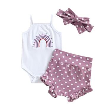 Imagem de Conjunto de roupas Thorn Tree Newborn Baby Cotton Romper Rainbow
