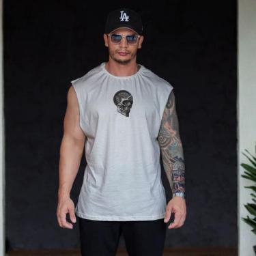 Imagem de Regata Masculina Fitness Algodão DTF Premium Treino Academia Casual - 