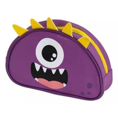 Imagem de Estojo Escolar Brew Purple Monster - Couro PU, Capacidade 80 Lápis - B