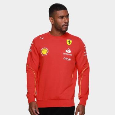 Imagem de Moletom Puma Scuderia Ferrari Masculino, Vermelho, G