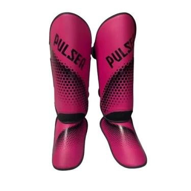 Imagem de Caneleira de Proteção Muay Thai MMA Rosa Hexa Preto 20 mm Pulser, Pret
