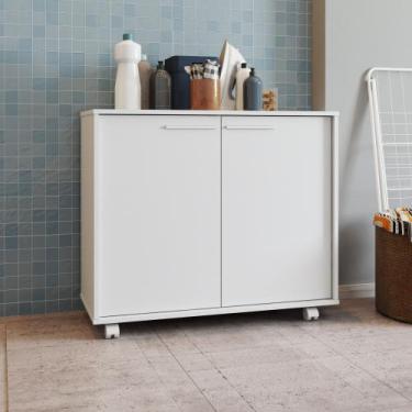 Imagem de Balcao Lavanderia 2 Portas 1 Prateleira 4 Pés Rodízios Mdp 12Mm - Bran