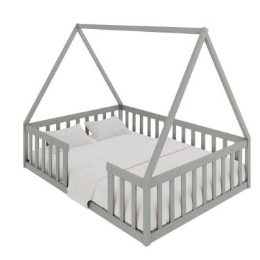 Imagem de Cama Casal Montessoriana Valentina Cinza