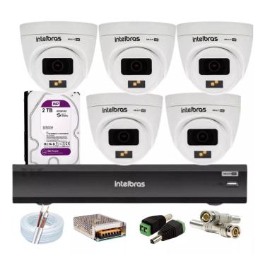 Imagem de Kit 6 Cameras de Segurança Intelbras Full Color 1220d Dvr Imhdx 3008 Ia Com hd 1tb Purple