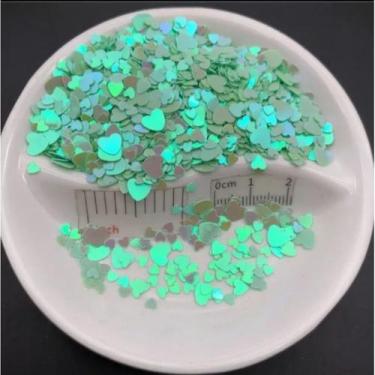 Imagem de Glitters Lantejoulas Coração Brilhantes pacote 2g - Happie Itens, Verd