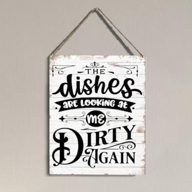 Imagem de Decoração de parede de cozinha engraçada retrô placas de parede decoração de casa para cozinha restaurante inauguração de casa novos presentes para mulheres homens sujos novamente decoração de parede