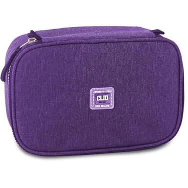 Imagem de ESTOJO BOX PRETO CINZA ROSA ROXO MF23099 - ROXO