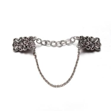 Imagem de Broche de xaile na moda estampa animal esculpida suéter blusa broche retrô clipe de pato fechos (C)